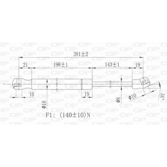 Vérin, vitre arrière OPEN PARTS OEM 871702E000