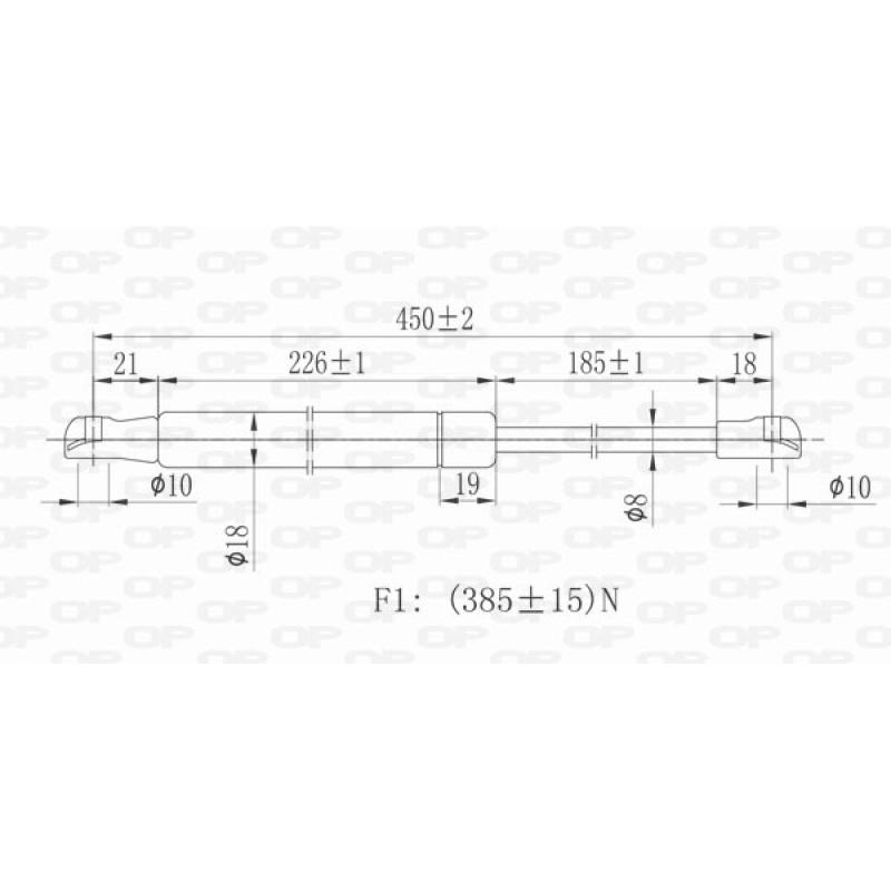 Vérin de hayon, de coffre OPEN PARTS GSR6108.00 - Visuel 1