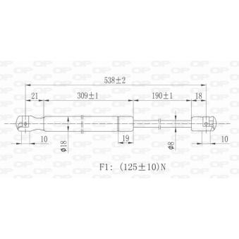 Vérin, capot-moteur OPEN PARTS [GSR6118.00]