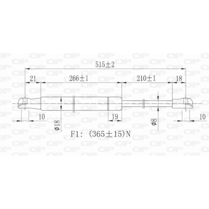 Vérin de hayon, de coffre OPEN PARTS GSR6130.00 - Visuel 1