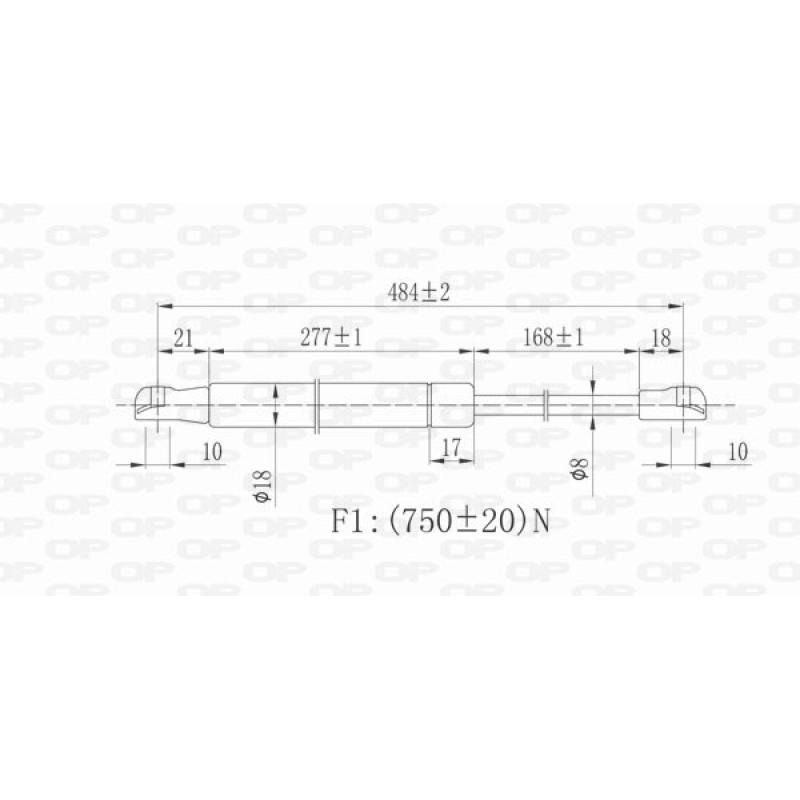 Vérin de hayon, de coffre OPEN PARTS GSR6157.00 - Visuel 1