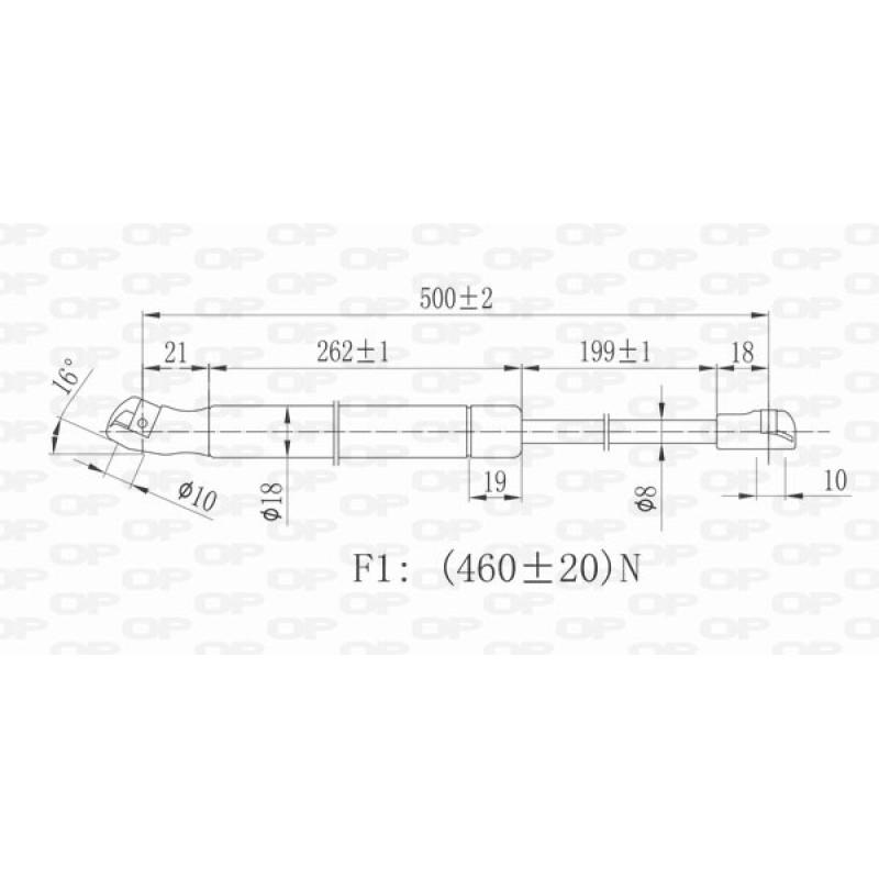Vérin de hayon, de coffre OPEN PARTS GSR6171.00 - Visuel 1