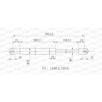 Vérin, vitre arrière OPEN PARTS OEM 46812168
