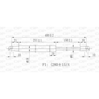 Vérin, capot-moteur OPEN PARTS OEM 606547240