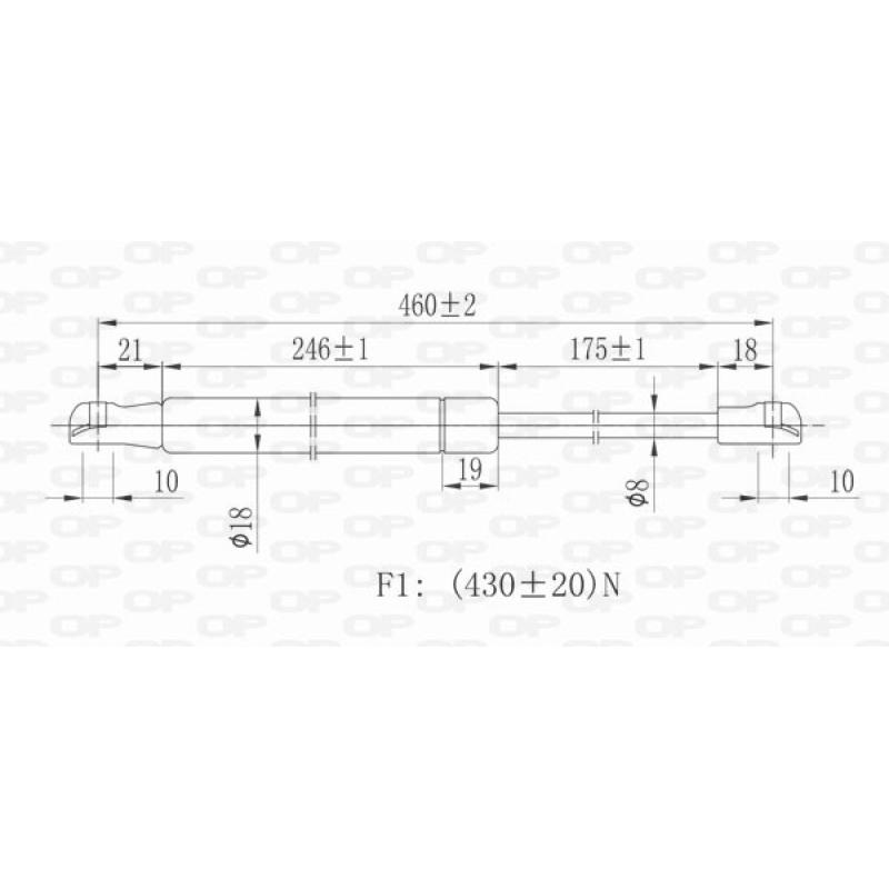 Vérin de hayon, de coffre OPEN PARTS GSR6206.00 - Visuel 1