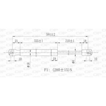 Vérin, capot-moteur avant gauche OPEN PARTS [GSR6207.10]