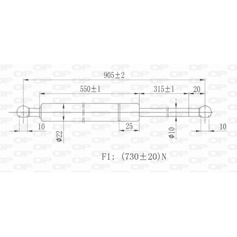 Vérin de hayon, de coffre OPEN PARTS GSR6239.00 - Visuel 1