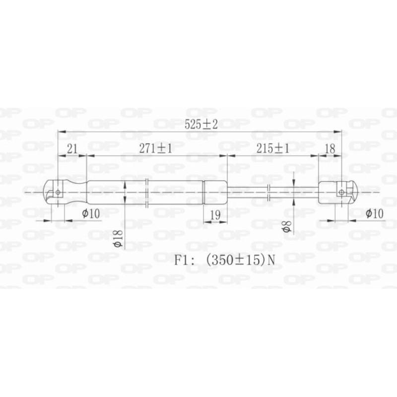 Vérin de hayon, de coffre OPEN PARTS GSR6242.00 - Visuel 1