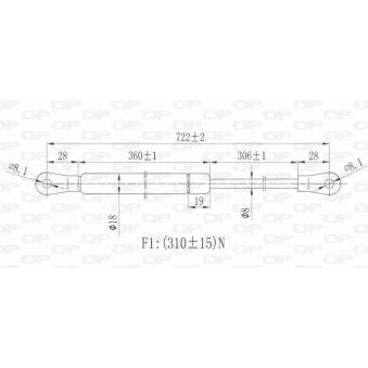 Vérin, capot-moteur OPEN PARTS OEM 8D0823359B