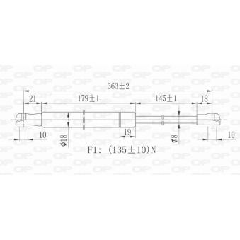 Vérin, vitre arrière OPEN PARTS GSR6339.00 pour CITROEN C3 ORIGIN 1.9 DCI - 110cv