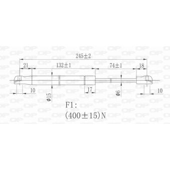 Vérin, capot-moteur OPEN PARTS [GSR6343.00]