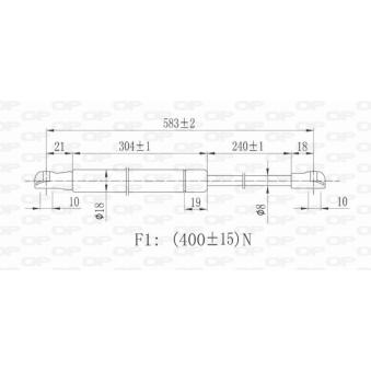 Vérin, capot-moteur OPEN PARTS GSR6394.00 pour DACIA LOGAN 1.2 - 73cv