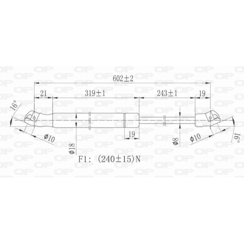 Vérin de hayon, de coffre OPEN PARTS GSR6397.00 - Visuel 1
