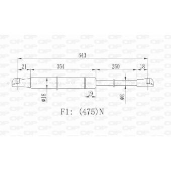 Vérin, capot-moteur OPEN PARTS [GSR6428.00]