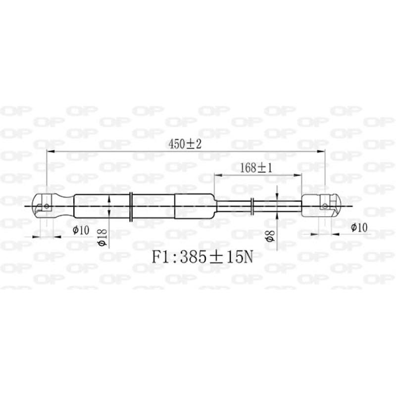 Vérin de hayon, de coffre OPEN PARTS GSR6438.00 - Visuel 1
