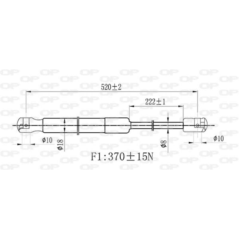Vérin de hayon, de coffre OPEN PARTS GSR6441.00 - Visuel 1