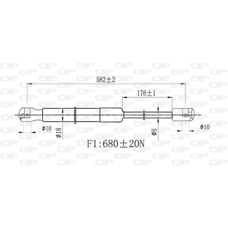 Vérin de hayon, de coffre OPEN PARTS GSR6459.00 - Visuel 1