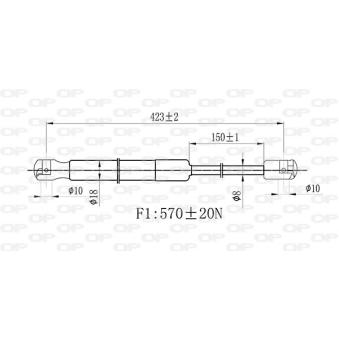 Vérin, capot-moteur OPEN PARTS [GSR6461.00]