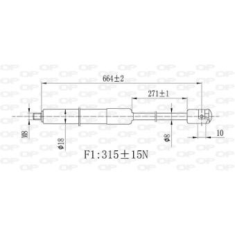 Vérin, capot-moteur OPEN PARTS GSR6469.01