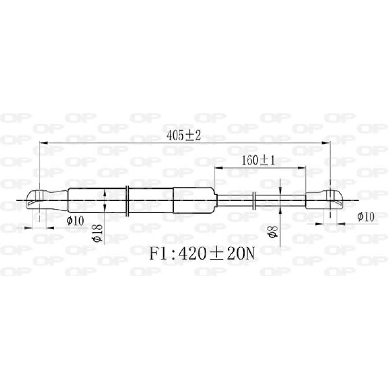 Vérin de hayon, de coffre OPEN PARTS GSR6471.00 - Visuel 1