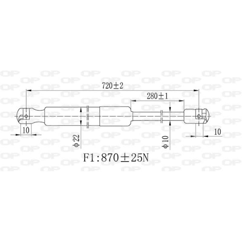 Vérin de hayon, de coffre OPEN PARTS GSR6494.00 - Visuel 1
