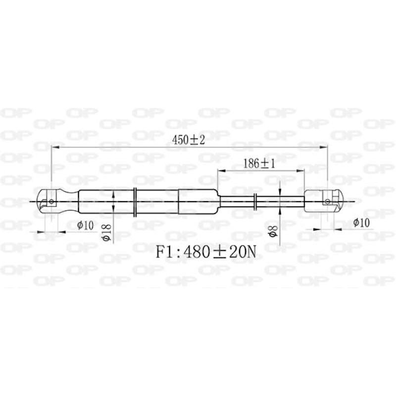Vérin de hayon, de coffre OPEN PARTS GSR6511.00 - Visuel 1