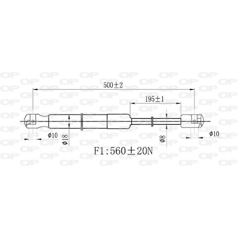 Vérin de hayon, de coffre OPEN PARTS GSR6512.00 - Visuel 1