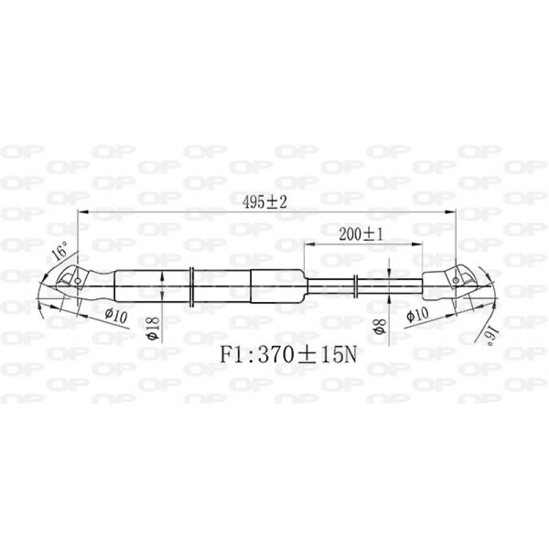 Vérin de hayon, de coffre OPEN PARTS GSR6514.00 - Visuel 1
