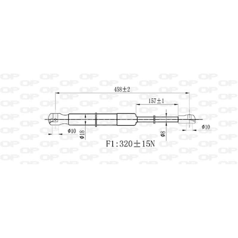 Vérin de hayon, de coffre OPEN PARTS GSR6519.00 - Visuel 1