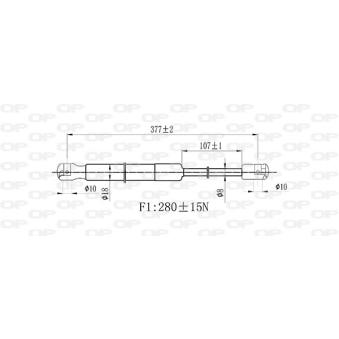 Vérin, capot-moteur OPEN PARTS [GSR6522.00]