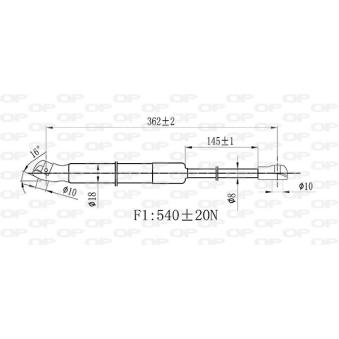 Vérin, capot-moteur OPEN PARTS OEM 1T0823359D