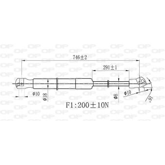 Vérin, capot-moteur avant droit OPEN PARTS GSR6524.01