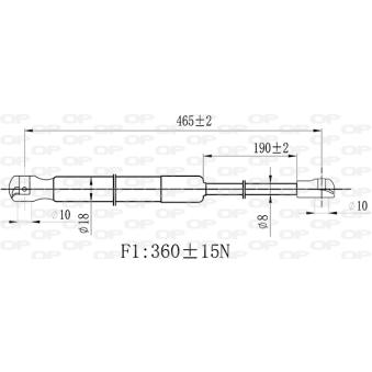 Vérin de hayon, de coffre OPEN PARTS [GSR6532.00]