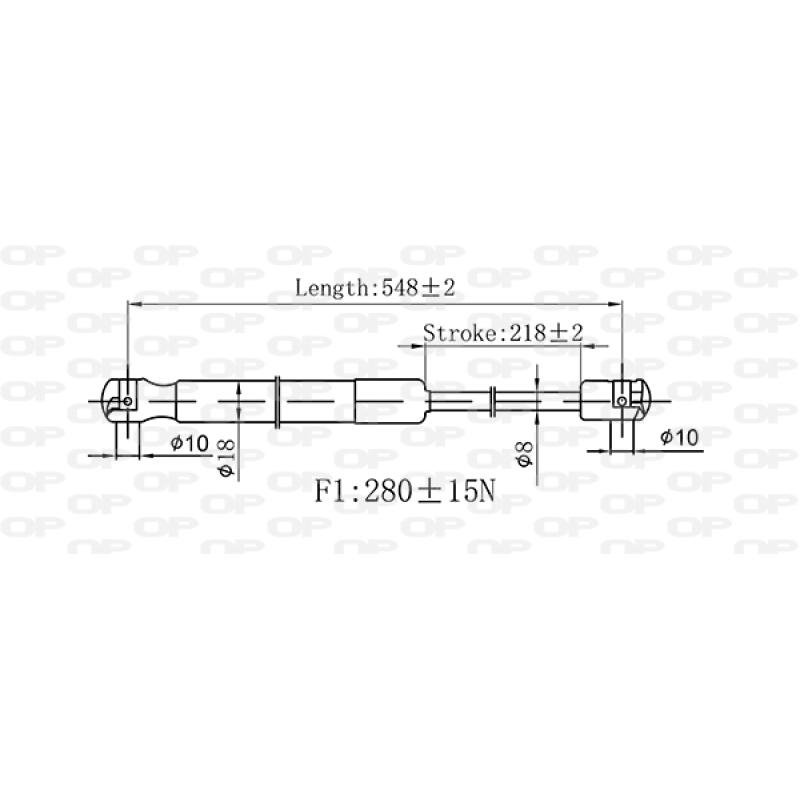 Vérin de hayon, de coffre OPEN PARTS GSR6533.00 - Visuel 1