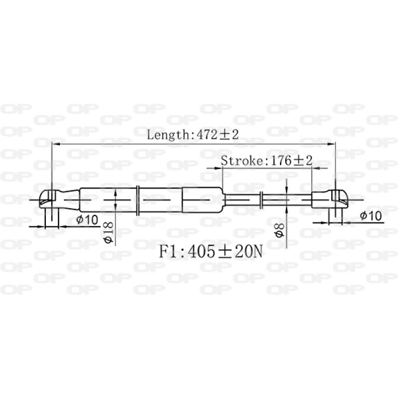Vérin de hayon, de coffre OPEN PARTS GSR6546.00 - Visuel 1