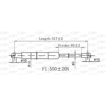 Vérin, vitre arrière OPEN PARTS OEM 7L6845587