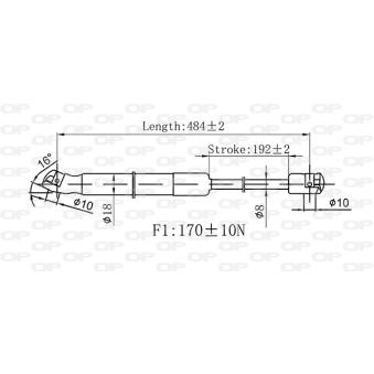 Vérin, capot-moteur OPEN PARTS [GSR6562.00]