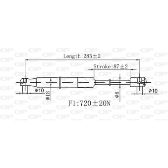 Vérin, capot-moteur OPEN PARTS [GSR6578.00]
