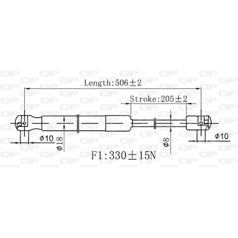 Vérin de hayon, de coffre OPEN PARTS GSR6591.00 - Visuel 1