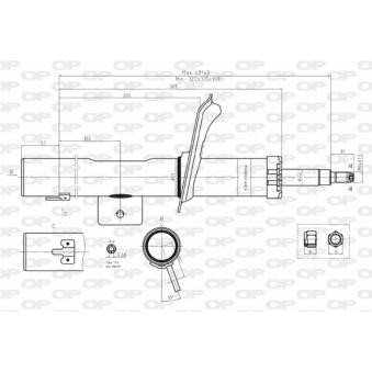 Amortisseur avant gauche OPEN PARTS SAB8165.31 pour AUDI A3 1.8 LPG - 110cv