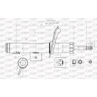 Amortisseur avant droit OPEN PARTS SAB8205.11 pour AUDI A3 1.8 LPG - 110cv