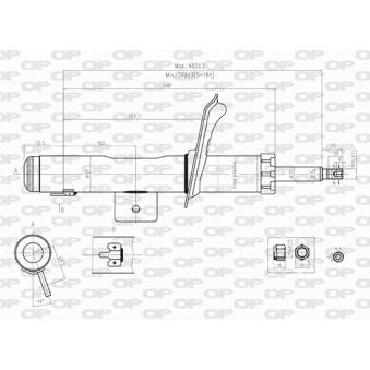 Amortisseur avant gauche OPEN PARTS SAB8245.11 pour AUDI A3 1.8 LPG - 110cv