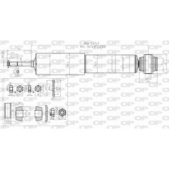 Jeu de 2 amortisseurs arrière OPEN PARTS OEM MR554291