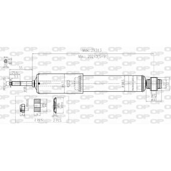 Jeu de 2 amortisseurs avant OPEN PARTS [SAB8356.11]