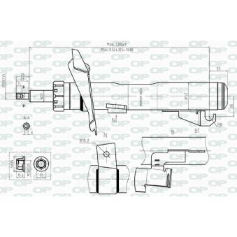 Amortisseur avant droit OPEN PARTS SAB8511.31 pour PEUGEOT 604 1.6 D - 110cv