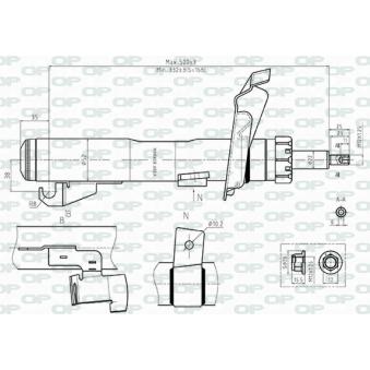 Amortisseur avant gauche OPEN PARTS SAB8512.31 pour PEUGEOT 604 1.6 D - 110cv