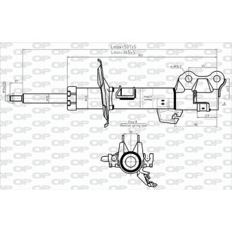 Amortisseur avant droit OPEN PARTS SAB8666.31 pour KIA K2900 1.5 DCI - 110cv