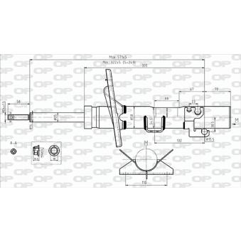 Jeu de 2 amortisseurs avant OPEN PARTS OEM 7H0413031K