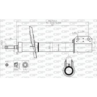 Jeu de 2 amortisseurs avant OPEN PARTS [SAB8683.31]