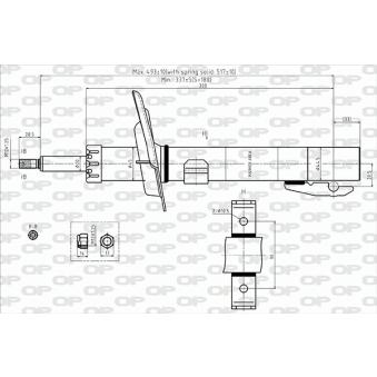 Jeu de 2 amortisseurs avant OPEN PARTS OEM 8200222461